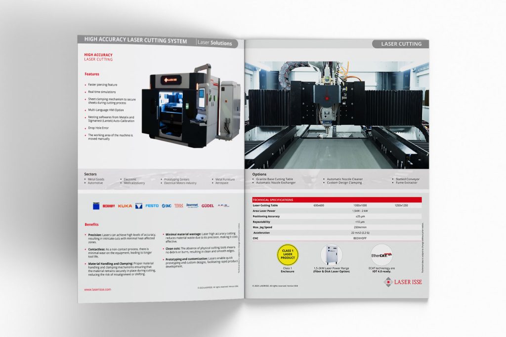 laser isse high accuracy laser cutting catalog pages mockup